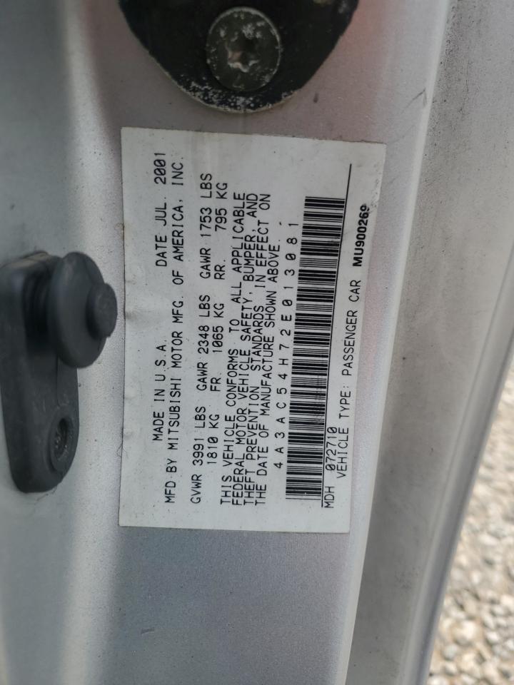 Lot #3177389786 2002 MITSUBISHI ECLIPSE GT