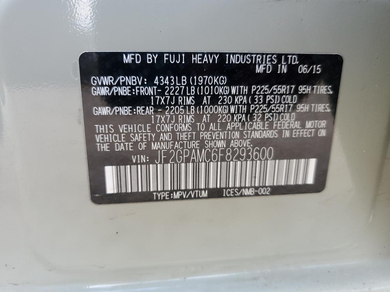 SUBARU XV 2.0 LIMITED