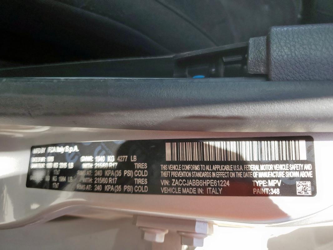 2017 JEEP RENEGADE L - ZACCJABB6HPE61224