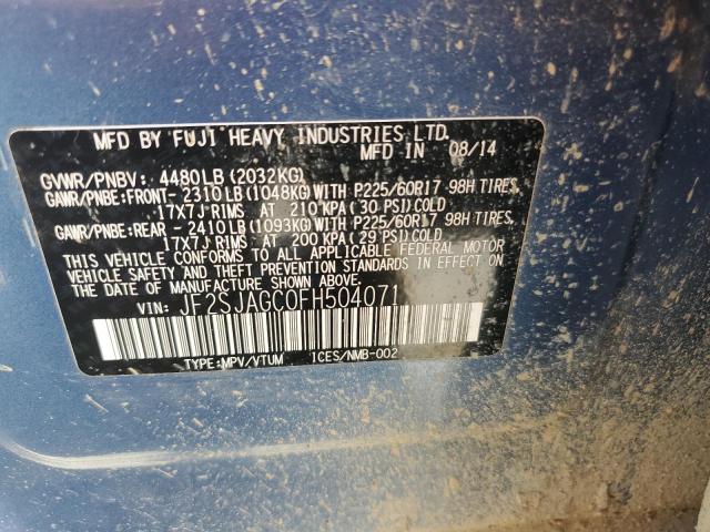 2015 SUBARU FORESTER 2 - JF2SJAGC0FH504071