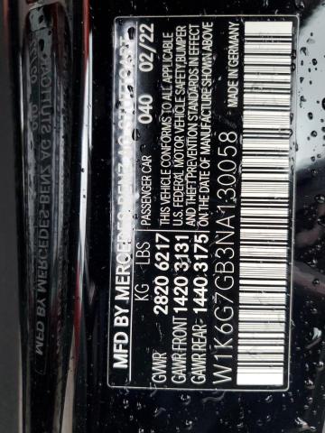 2022 MERCEDES-BENZ S 580 4MAT W1K6G7GB3NA130058