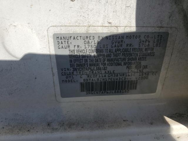 2018 NISSAN VERSA S - 3N1CN7AP6JL888182