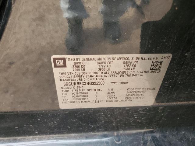 2017 CHEVROLET SILVERADO K1500 LT 3GCUKRECXHG322588