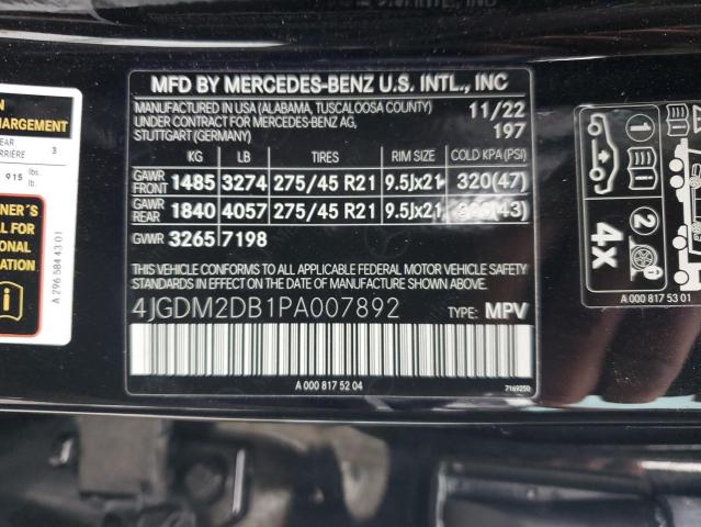 2023 MERCEDES-BENZ EQS SUV 45 - 4JGDM2DB1PA007892