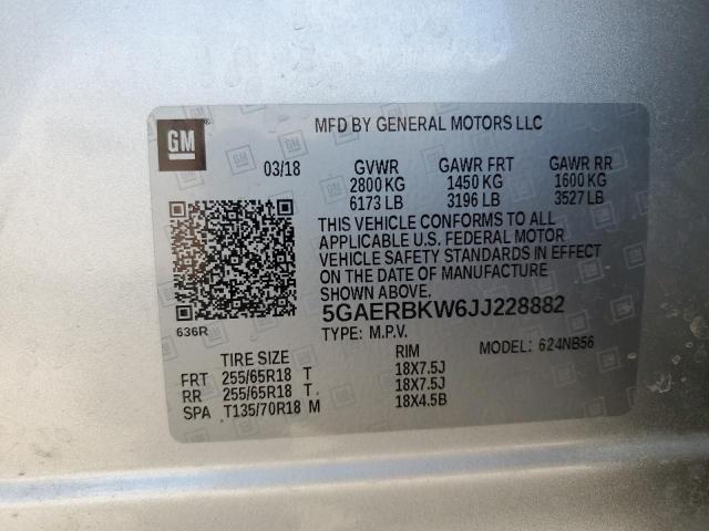 2018 BUICK ENCLAVE ES 5GAERBKW6JJ228882