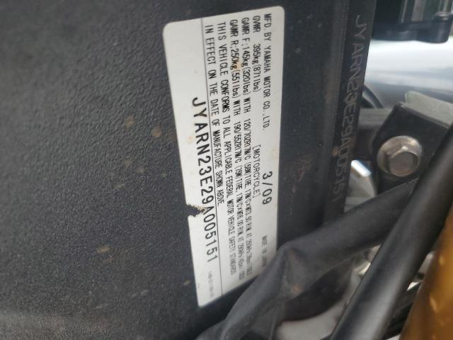 2009 YAMAHA YZFR1 JYARN23E29A005151