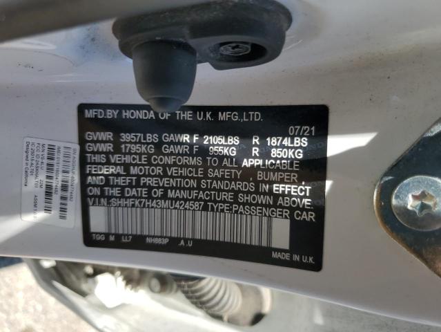2021 HONDA CIVIC SPOR SHHFK7H43MU424587