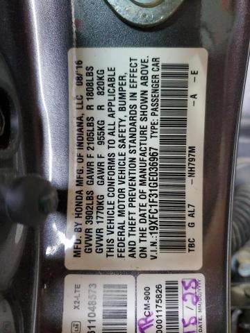 2016 HONDA CIVIC EX - 19XFC1F31GE036967
