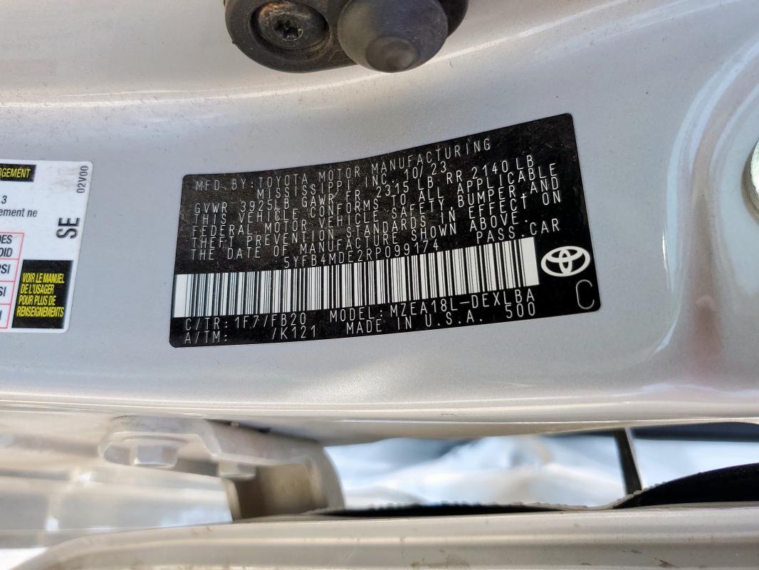 2024 TOYOTA COROLLA LE - 5YFB4MDE2RP099174