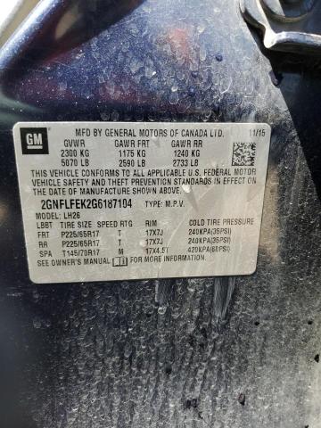 2016 CHEVROLET EQUINOX LT - 2GNFLFEK2G6187104