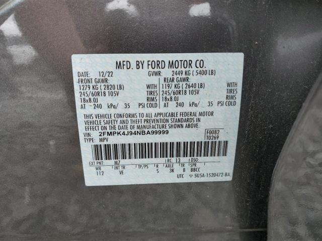 2022 FORD EDGE SEL - 2FMPK4J94NBA99999