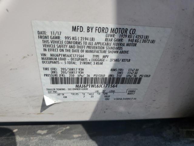 2018 FORD ECOSPORT T MAJ6P1WL6JC171564