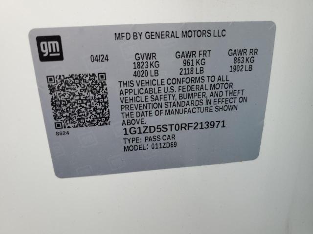 2024 CHEVROLET MALIBU LT 1G1ZD5ST0RF213971