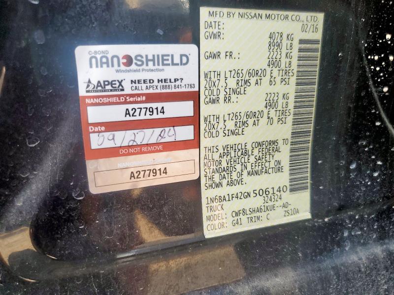 2016 NISSAN TITAN XD S - 1N6BA1F42GN506140