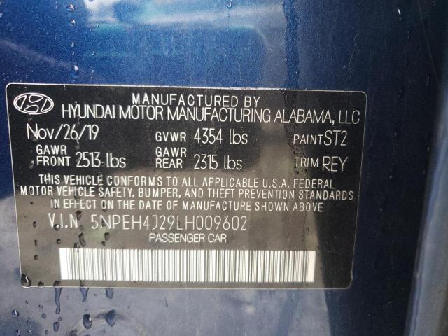 2020 HYUNDAI SONATA LIM 5NPEH4J29LH009602