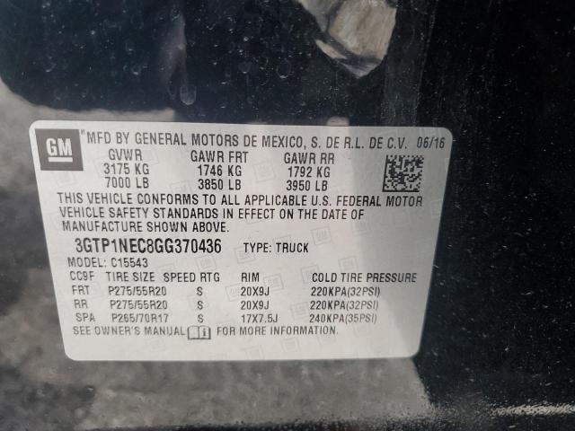 2016 GMC SIERRA C1500 SLT 3GTP1NEC8GG370436