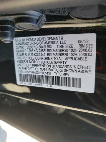 2022 HONDA PILOT ELIT - 5FNYF6H03NB055138
