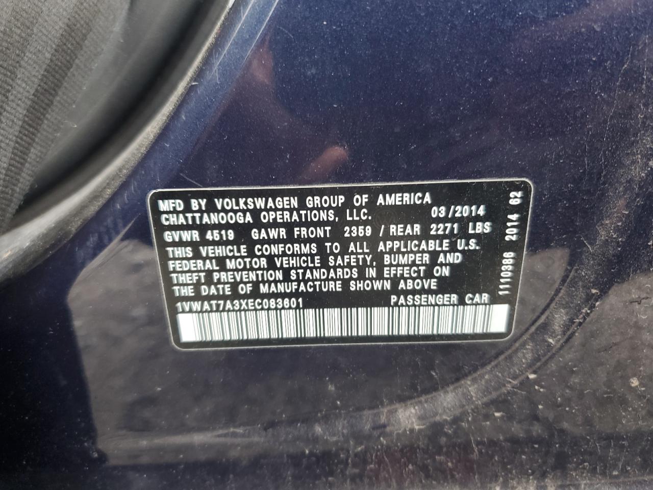 Volkswagen Passat s 2014