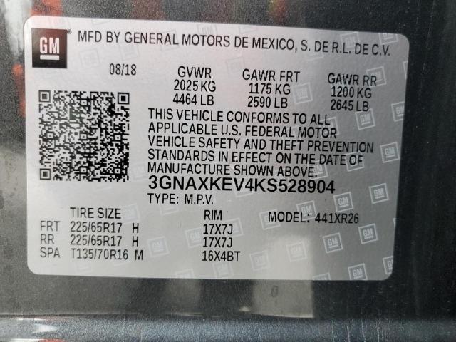 2019 CHEVROLET EQUINOX LT - 3GNAXKEV4KS528904