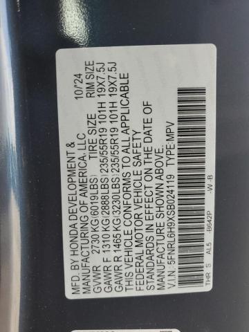 2025 HONDA ODYSSEY EL 5FNRL6H9XSB024119