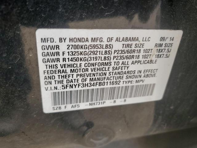 2015 HONDA PILOT SE 5FNYF3H34FB011692