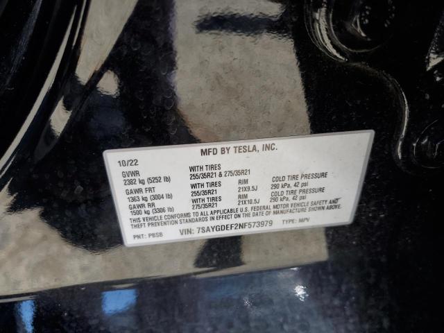 2022 TESLA MODEL Y - 7SAYGDEF2NF573979