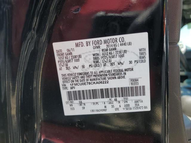 2012 FORD ESCAPE LIMITED - 1FMCU0E78CKA06222