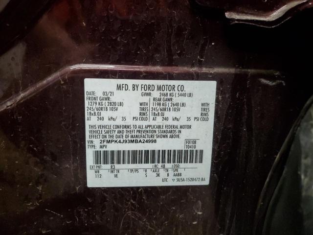 2021 FORD EDGE SEL 2FMPK4J93MBA24998