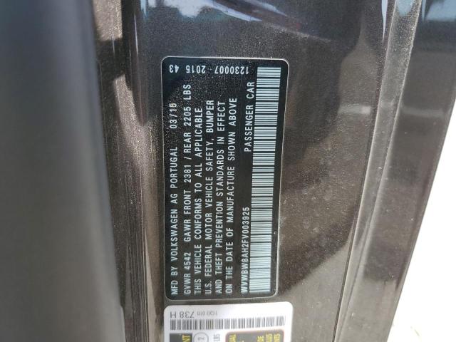 2015 VOLKSWAGEN EOS KOMFOR WVWBW8AH2FV003925
