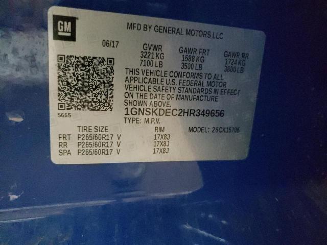 2017 CHEVROLET TAHOE POLI 1GNSKDEC2HR349656