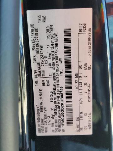 2019 FORD ESCAPE SE - 1FMCU0GD2KUB08749