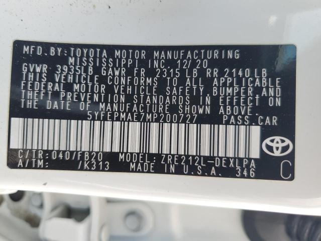 2021 TOYOTA COROLLA LE - 5YFEPMAE7MP200727