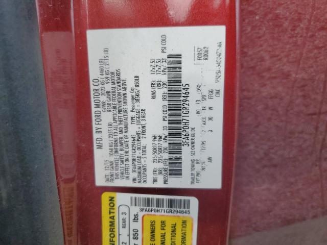 2016 FORD FUSION SE - 3FA6P0H71GR294645