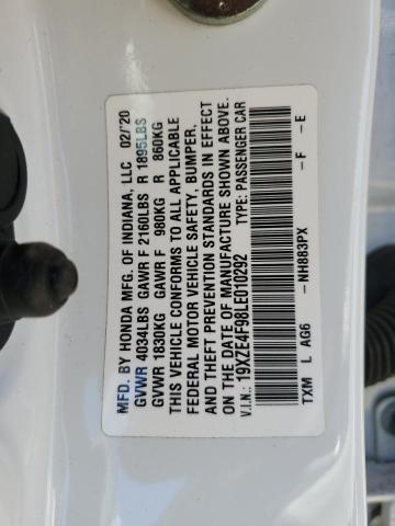 2020 HONDA INSIGHT TO 19XZE4F98LE010292