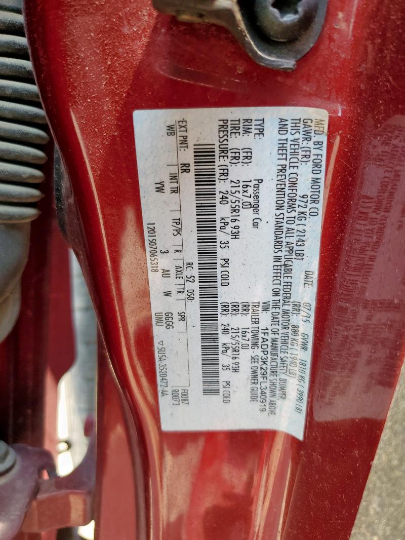 2015 FORD FOCUS SE 1FADP3K29FL340919