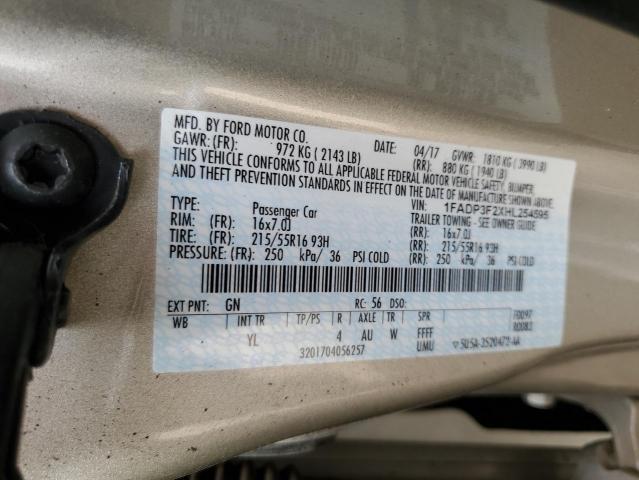 2017 FORD FOCUS SE 1FADP3F2XHL254595
