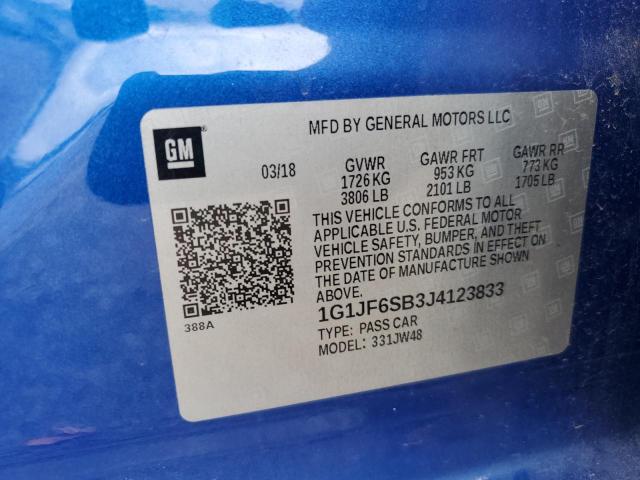 2018 CHEVROLET SONIC PREM - 1G1JF6SB3J4123833