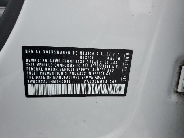 2017 VOLKSWAGEN JETTA S - 3VW2B7AJ1HM246015
