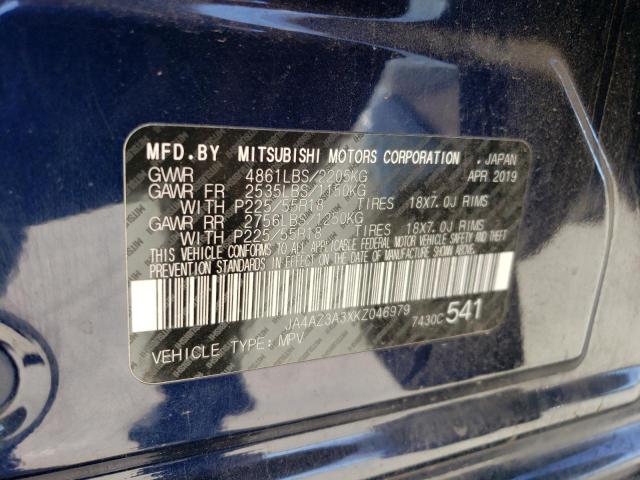 2019 MITSUBISHI OUTLANDER JA4AZ3A3XKZ046979