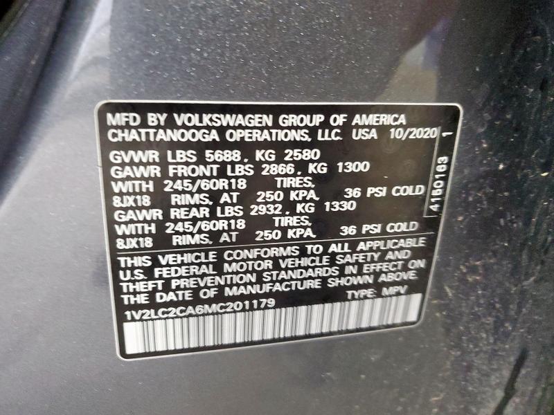 2021 VOLKSWAGEN ATLAS CROS - 1V2LC2CA6MC201179