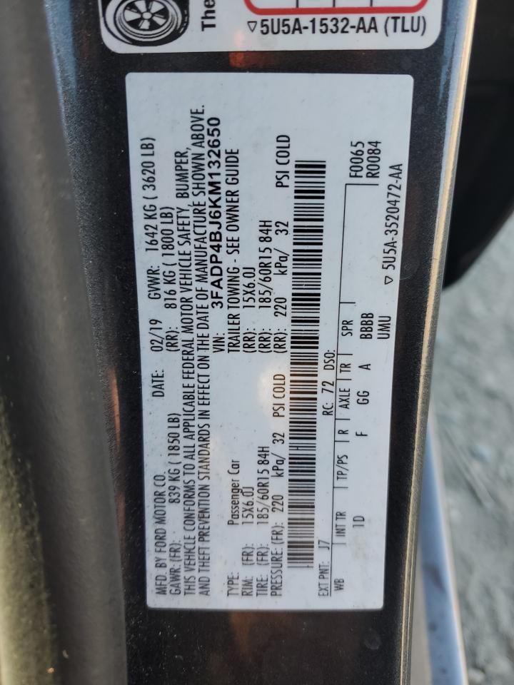 Lot #3150826766 2019 FORD FIESTA SE