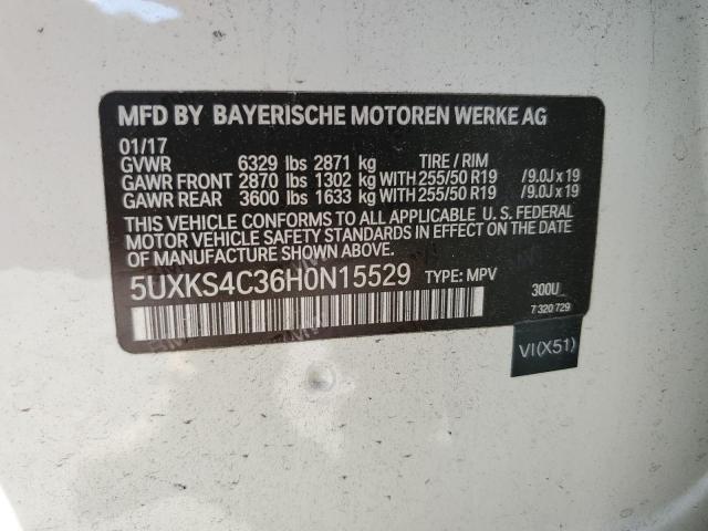 2017 BMW X5 XDRIVE3 - 5UXKS4C36H0N15529