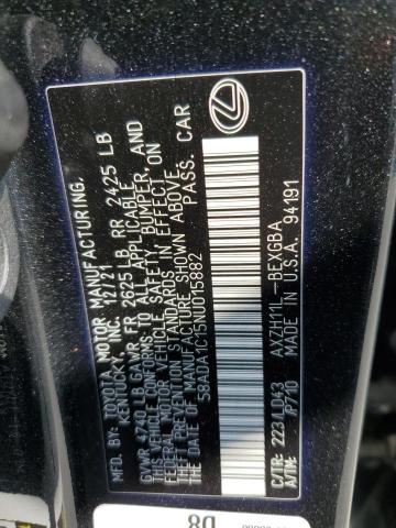 2022 LEXUS ES 300H BA 58ADA1C15NU015882