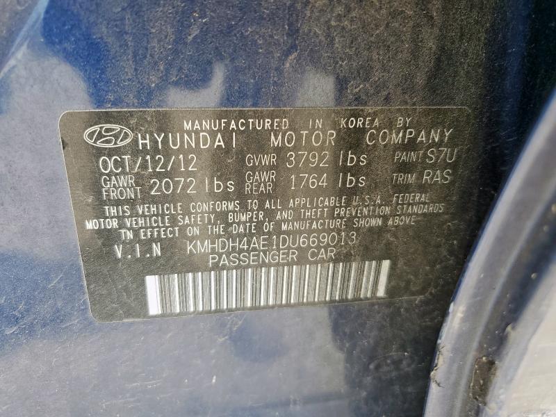 2013 HYUNDAI ELANTRA GL - KMHDH4AE1DU669013