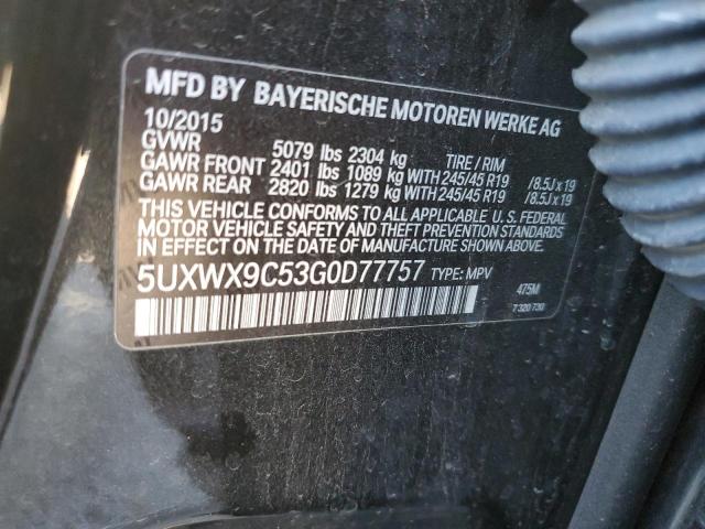 2016 BMW X3 XDRIVE2 - 5UXWX9C53G0D77757