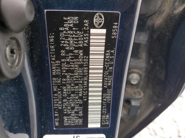 2020 TOYOTA CAMRY LE 4T1C11AK8LU861502
