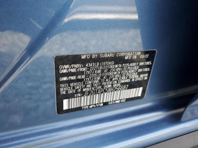 2022 SUBARU CROSSTREK - JF2GTAPC5NH256687