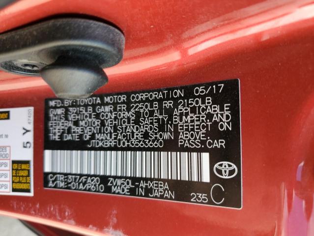 2017 TOYOTA PRIUS - JTDKBRFU0H3563660