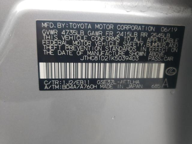 2019 LEXUS IS 300 JTHC81D21K5039403