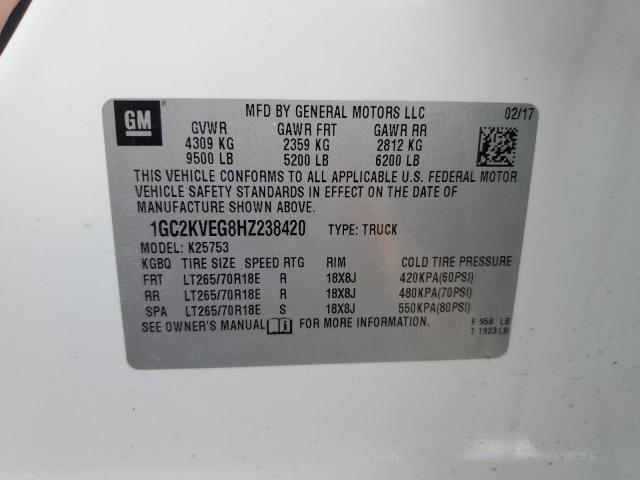 2017 CHEVROLET SILVERADO - 1GC2KVEG8HZ238420